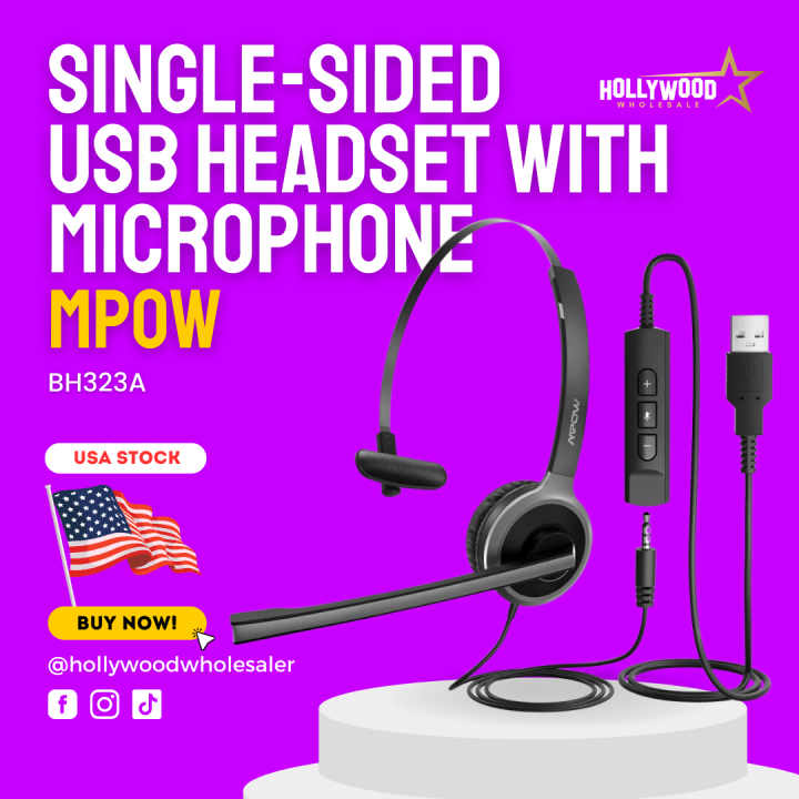 2 PACK SingleSided USB Headset with Microphone MPOW Lazada