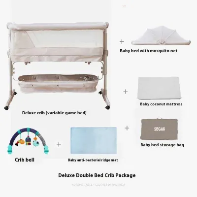 Baby Cot Movable Baby Bed Folding Spliced Baby Crib Portable Baby Nest Bed
