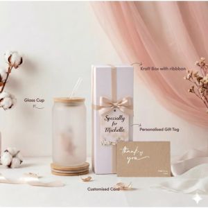 [SG] Personalised Customised Libbey Glass Cup with Straw & Wooden Lid | Birthday Gift | Teachers Day Gift