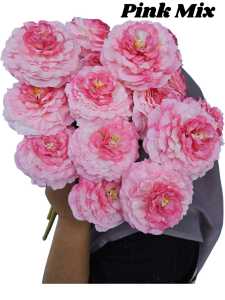 Bunga Artficial Dekorasi Peony Sutra 7 cabang