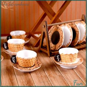 【The Warmheart】 3set Miniature Dollhouse Latte Coffee Mug Mini Cup Model Toys For Home Decor Accessories