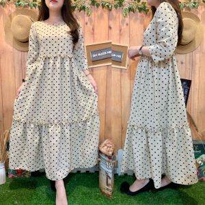 LONG DRESS POLKA CRINCLE ARMORA 3011-24