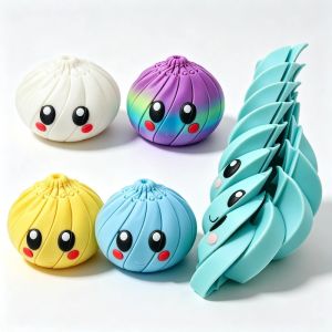 1PC 3D Printed Telescopic Dumplings Fidget Toys Deformable Twist Dumplings Anxiety Stress Relief Sensory Toys Gifts