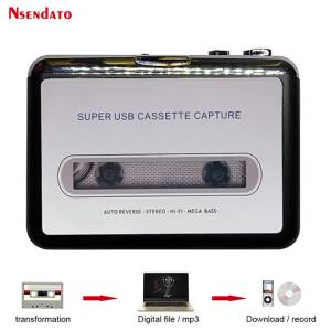 USB Cassette Player Tape to MP3 Converter Capture Adapter Audio Music Player Tape USB Cassette Recorder & Player