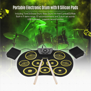 electronic drum set for kids pad electric Electronic Roll up Thicken Silicone Drum Electric Drum Kit with Drumsticks and Sustain Pedal for Kids Beginners drumpad 电鼓