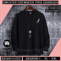 DEEPCLOTH- Sweater Sweatshirt Pria / Crewneck / Sweater Cowok Keren / Jaket Pria Terbaru Keren Gaya / Jaket Hoodie Pria / Hoodie Pria Tebal / Sweter Pria / Warna Hitam / Putih / Abu / COD Bayar Di tempat. 