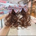 BENSON0 2Pcs Princess Baby Wig Hairpin Cute Curly Bowknot Hairclip Fasion Kids Headwear Children's Bow Wig Girls. 