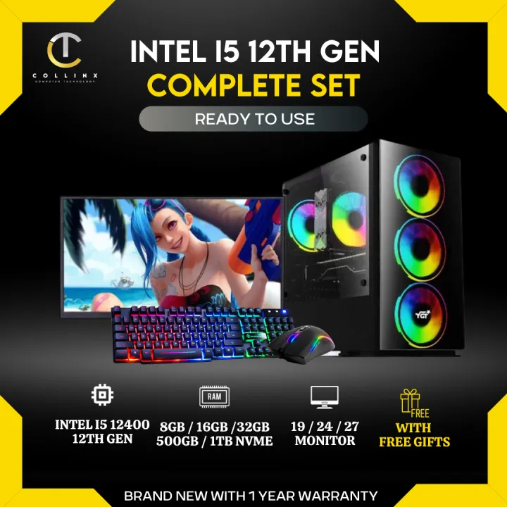 COMPLETE PC SET Intel Core i5 12400 12th Gen CPU Desktop Package