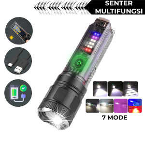 Senter Transparant Solar Panel Charger Free USB Zoom In Zoom Out - X36