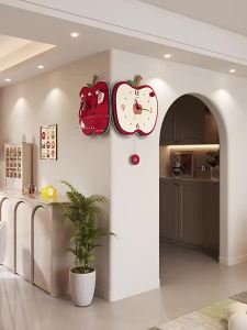 Apple Corner Clock Living Room Wall Clock New Creative High-end Corner Double-sided Clock Wall Hanging