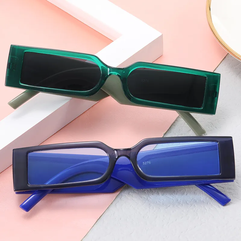 Retro Rectangle Sunglasses Women and Men Vintage Small Square Sun