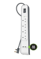 (ALLSTARS : We Are Back Promo) *TWO UNITS PROMO* BELKIN BSV401 / BSV401sa2M 4 Outlets 2M Surge Protection Strip with 2 USB Ports Charging / 2.4A / Surge / Spike Protection / Protect Your Equipment (Warranty 2years with BanLeong). 