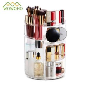 Cosmetic Organiser 360 degree rotatable adjustable cosmetic storage display case easy assembly required