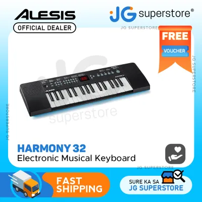 Alesis Harmony 32 Electronic Digital 32-Keys Portable Arranger MIDI Keyboard with Built-In Speakers Recording Function and 1/8 inch Headphone AUX Jack for Music Production and Performance | JG Superstore