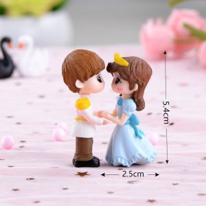 SIRENXI Phim hoạt hình Có ghế Nhà búp bê Những người yêu thích ngọt ngào Cặp đôi ông nội Nhà Bức tượng nhỏ trong vườn cổ tích Thu nhỏ Đồ trang trí Trang trí giáng sinh
