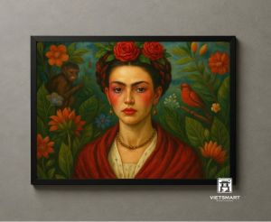 Tranh Nghệ thuật "Nàng Thơ Của Frida Kahlo" VIETSMART ART - Sơn dầu 60 x 90cm