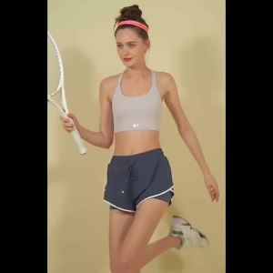 Sports Shorts Womens Fitness Running Yoga Spring and Summer Quick-Drying Anti-Exposure Fake Two Pieces Breathable and Loose Training Shorts ㏇L0514