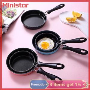 Ministar Mini Frying Pan Stainless Steel Prevent Stick Induction Pot Round Breakfast Small Fry Egg Pan With Long Handle Kitchen Gadgets