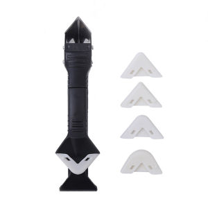 AumoPro 1PC 5in1 Slotting KnifeOne Slot Metal Head Scraper Spatula Seam Tool Glass Glue Cleaner Tool Set Glass Tape Spatula Angled Residue Scraper Cleaning Tools Gluing Tool