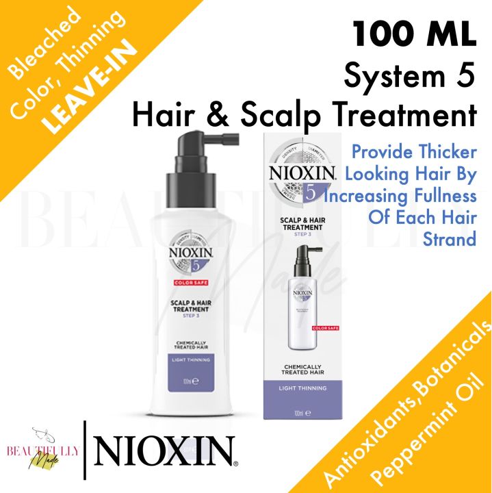 NIOXIN System 5 Anti-Hair Loss Scalp & Hair Treatment for Colored Hair with Advanced Thinning 100ml [STEP 3] - Leave In Volumizing Treatment