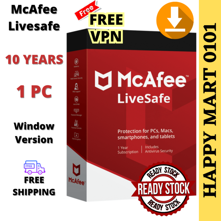 [LATEST 2026] McAfee LiveSafe Internet Security Antivirus [10 YEAR 1 PC ...