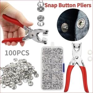 Snap Button Pliers Set Stainless Steel Snap Fastener Buttons Gripper Plier Tool DIY Colthes
