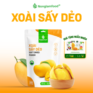 Xoài Sấy Dẻo NONGLAMFOOD Dẻo Mềm Ngọt Thanh Ngon Chuẩn Vị Trái Cây Sấy Ăn Vặt Văn Phòng Túi 300g
