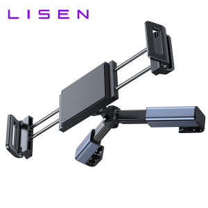LISEN Tablet Holder For Car Road Trip iPad Holder For Car Backseat Car Tablet Holder For Tablet Phones And More 4.7-12.9 Inch Devices Headrest Column Width 1.6-6.9 Inch