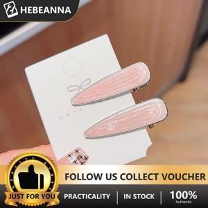 hebeanna Simple Wave Oval Pink Seamless Hair Clip Women Acetate Sheet Bangs Clip Hair Duckbill Clip Hairpins Hair Styling Tool Gift
