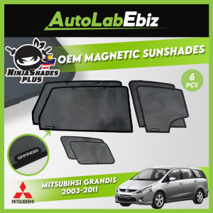 Mitsubishi Grandis 2003-2011 NinjaShades Plus OEM Magnetic Car Sunshades (6pcs/set)