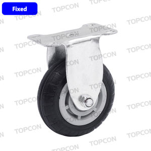 Black Silent Rubber Caster Wheels 3/4/5inch Fixed/Rotate (With Lock/Without Lock) Casters For Furniture Industry.
