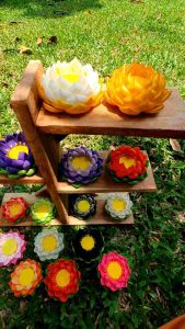 ดอกบัว ฐานดอกบัว ดอกบัวดิน ดอกบัววางพระ สิ่งศักดิ์สิทธิ์ ชุดบูชาหิ้งพระ ชุดบูชาหน้าพระ