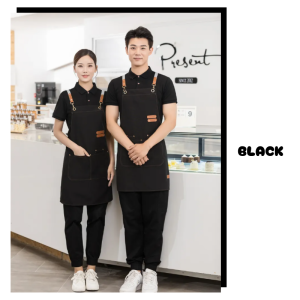 Waterproof Chef Aprons for Men Women with Large Pockets Cotton Canvas Cross Back Heavy Duty Adjustable Apron 圍裙