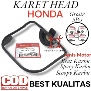 Grosir murah 5 Pcs Karet Head Beat Karbu Scoopy Karbu Spacy Carbu Lama Tutup Oring Oling Cylinder Silinder Gasket Het Cover Kode KVY Berkualitas Karet Seal Sil  Hed