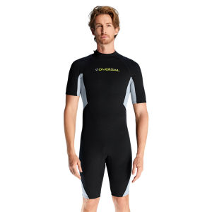 DIVE-SAIL New 1.5MM Men Diving Suit Warm One-piece Short-sleeved Wetsuit Outdoor Surfing Winter Swimming Snorkeling Suit