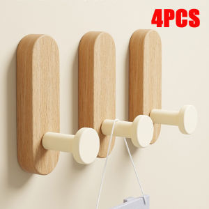 Self Adhesive Mounted Wood Wall Hooks for Hanging Coat Towel Clothes Blanket Hat Backpack Robe Entryway Key Holder Decoration2026