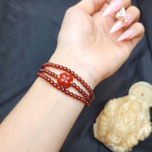 Chuỗi 3v Ganet Ngọkc Hồng Lựu nhí mix cỏ 4 lá Ngọkc Huyết bi Ag - Phong Thủy TUDO