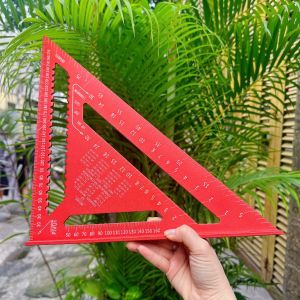 THƯỚC KE VUÔNG GÓC THƯỚC KE MÒI GÓC HỢP KIM NHÔM CAO CẤP MÀU ĐỎ SIZE 18CM 30CM