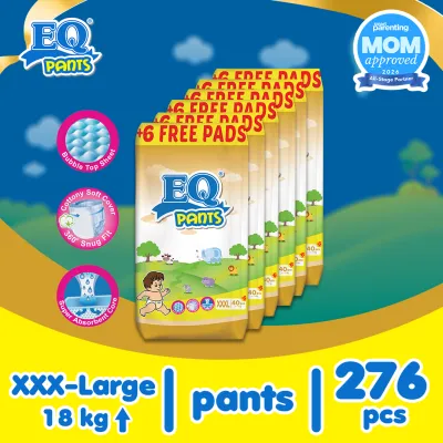 EQ Pants Jumbo Pack XXXL (15kg up) - 40 pcs x 6 packs (240 pcs) - Diaper Pants [Case]