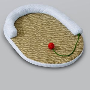OUTOPEN Anti-slip Pet Cooling Mat Ice Silky Cooling Neck Support Cat Cool Pad Bed Washable Breathable Puppy Kennel Outdoor Indoor