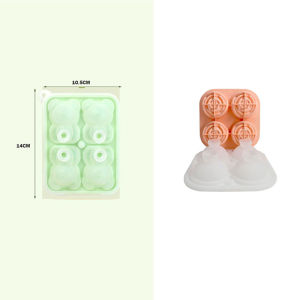 Rose Bear Silicone Ice Tray 4-Cavity Food Grade Ice Mould With Lid For Coffee Whiskey