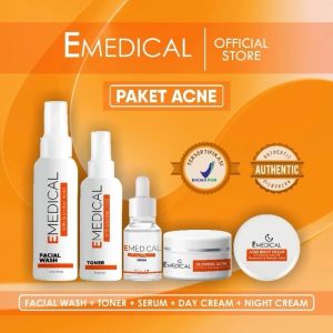 Paket Emedical 5in1 - Acne - Whitening - Luminous - Membantu Mencerahkan - Glowing - Mengatasi Jerawat - Memudarkan Flek - Membantu Mengatasi Jerawat - Kosmetik Herbal Online