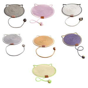 Cotton Rope Cats Scratching Post Mat Fun Toy for Cats to Grind Claw & Relieve Stress Feature Wear-Resistant Design