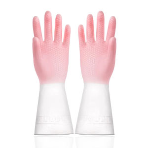 ถุงมือทำความสะอาดมัลติฟังก์ชั่น (ยางล้างจาน) - ปกป้องมือ สวมใส่สบาย วัสดุซิลิโคนไม่แตกง่ายใช้งานง่าย