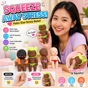 “Natasha”Fun And Stress-relieving Toys Fun Face Black Children Squeeze Ball Relax Toy Anti-Stress Anxiety Soft Squishy Doll