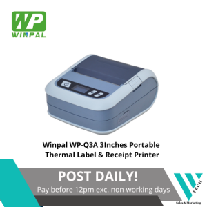 Winpal WP-Q3A 3Inches Portable Fast Printing Thermal Label & Receipt Printer