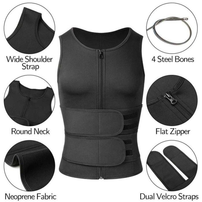 Hot Neoprene Sauna Sweat Suit Vest Body Shaper for Men Lazada