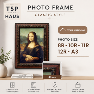 8R|10R|11R|12R|A3 Classic Brown Unique vintage photo frame Wall hanging bingkai gambar Kayu Kerawang gantung dinding weedingoil paintingposter