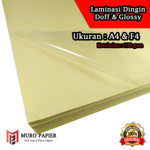 ( PER PAK - ISI 10 ) Laminasi Dingin Glossy dan Doff F4 A4 A5 - by Muro Papier