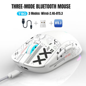 Hxsj tri-chế độ có dây/2.4G/Bluetooth 5.3 không dây quang Chuột 3600DPI với RGB đèn 650mAh công suất cho hộ gia đình/văn phòng/trò chơi